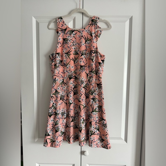 Banana Republic Factory Peach Floral Fit & Flare Dress - Picture 1 of 2